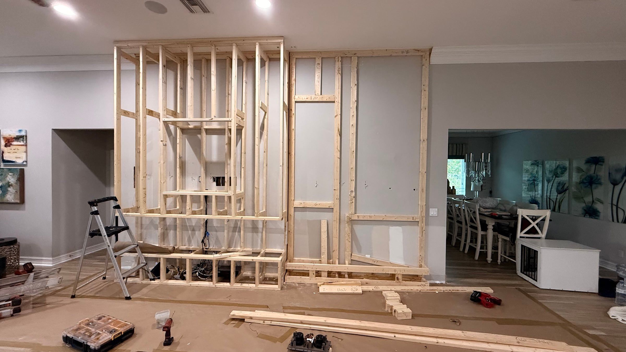 Media Wall with Lit Display Niches and Linear Fireplace in Melbourne, FL — photo 6 of 27