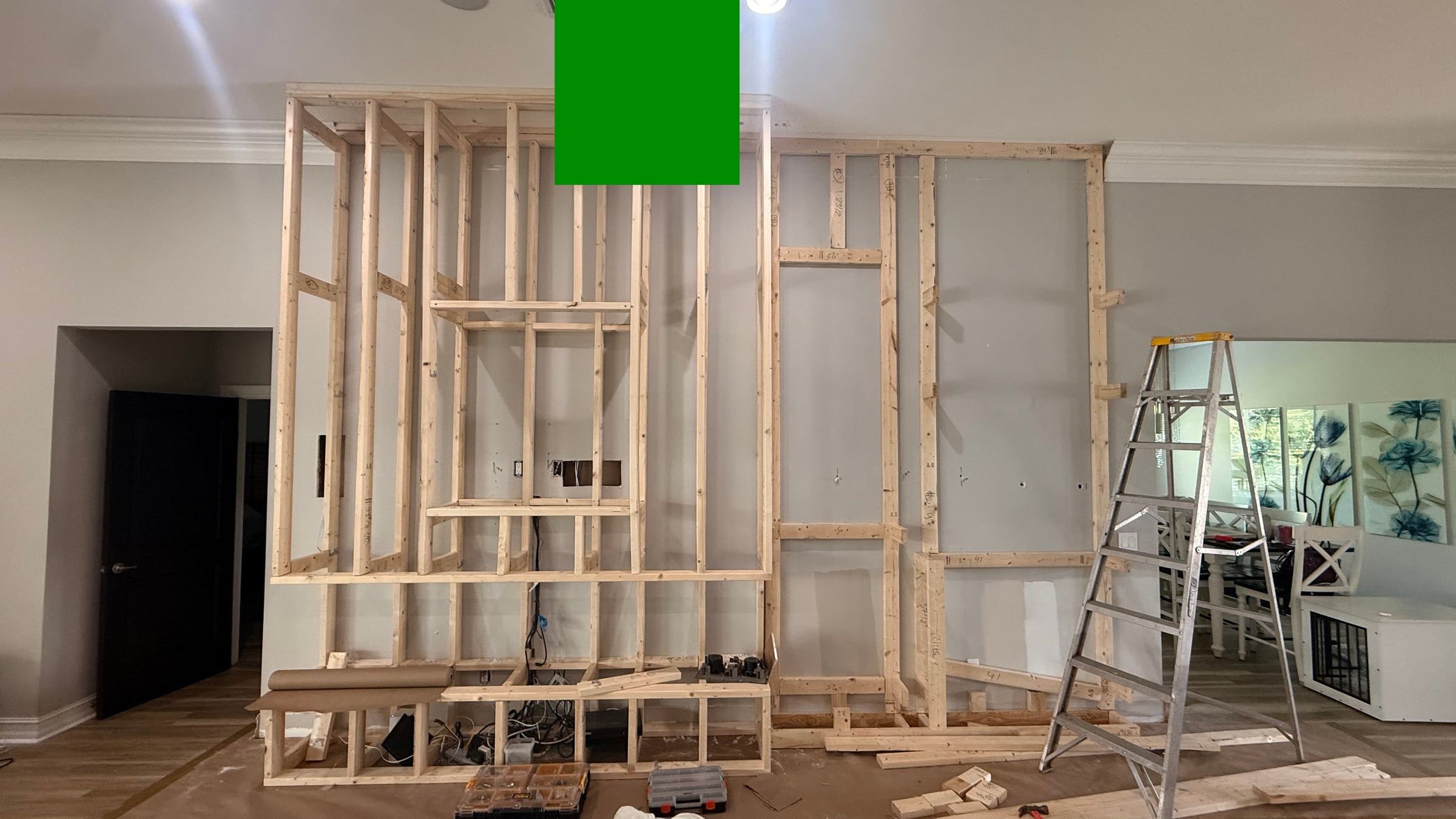 Media Wall with Lit Display Niches and Linear Fireplace in Melbourne, FL — photo 7 of 27