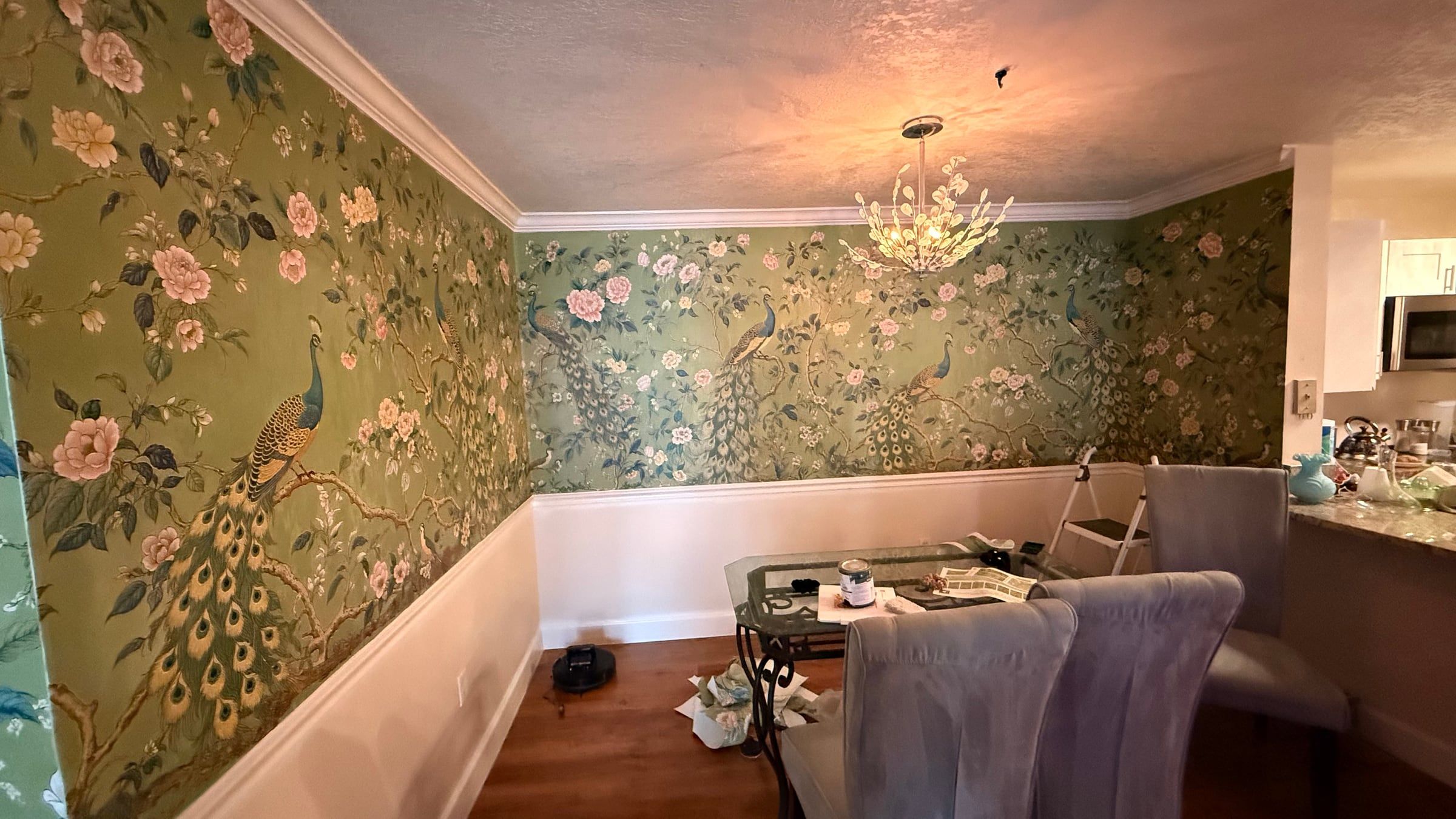 Chinoiserie Wallpaper with Wainscoting in Lake Nona, FL — photo 3 of 7