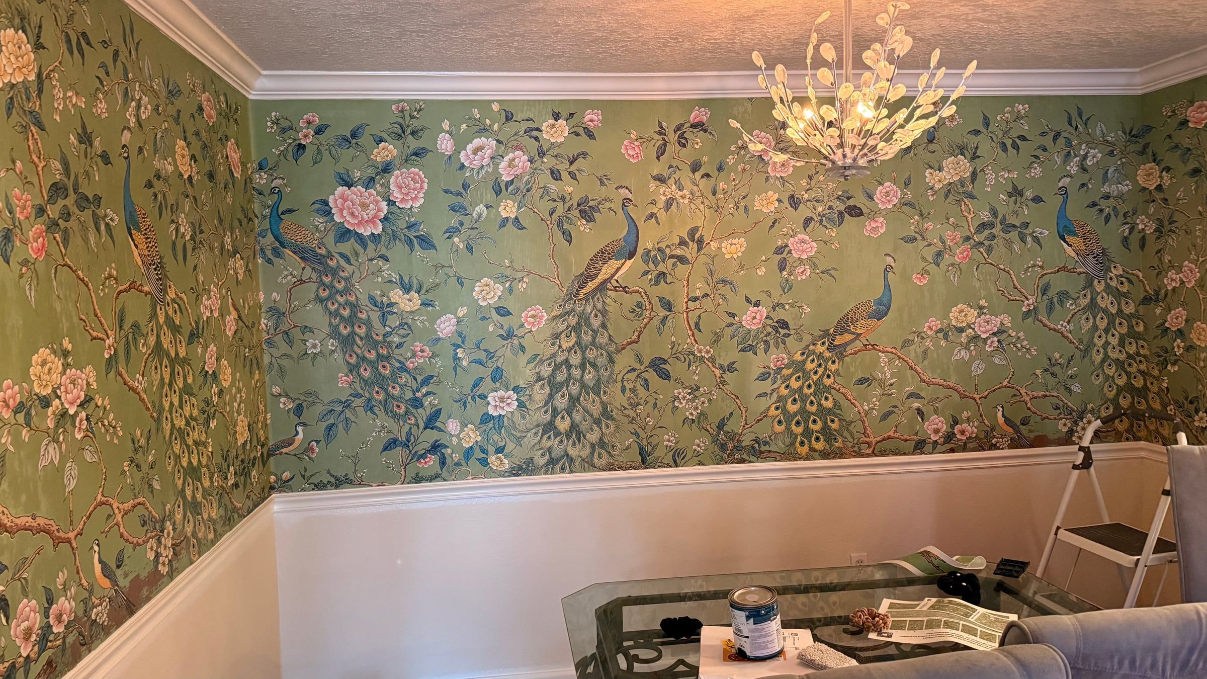 Chinoiserie Wallpaper with Wainscoting in Lake Nona, FL — photo 4 of 7