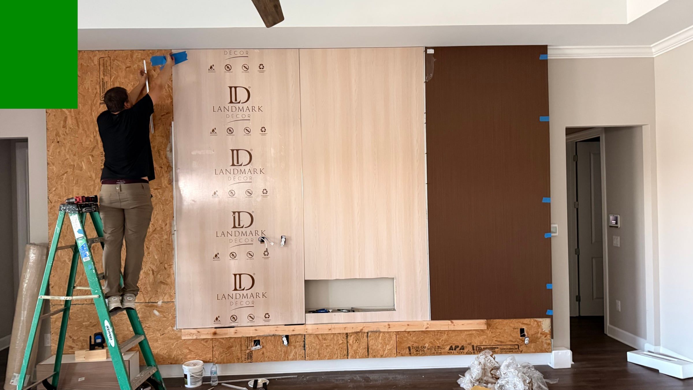 Media Wall with Electric Fireplace Built from the Studs in Orlando, FL