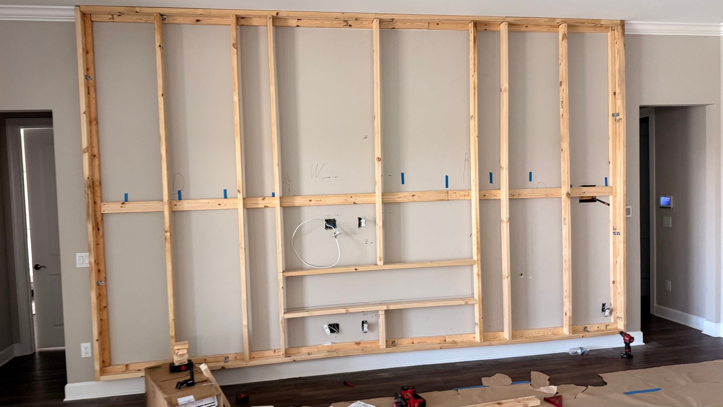 Media Wall with Electric Fireplace Built from the Studs in Orlando, FL — photo 7 of 12